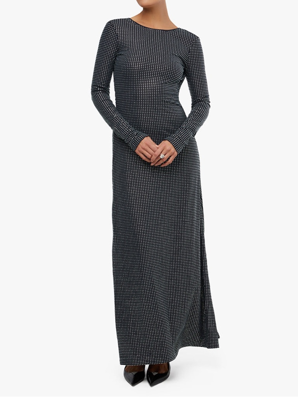 WeWoreWhat Backless‎ Gown Crystal Spandex Maxi Dress MSRP $178